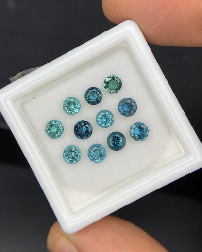 Natural Namibian Tourmaline 1.78 Carat 3.5x3.5 MM Round Shape Faceted Gemstone 11 Piece Lot