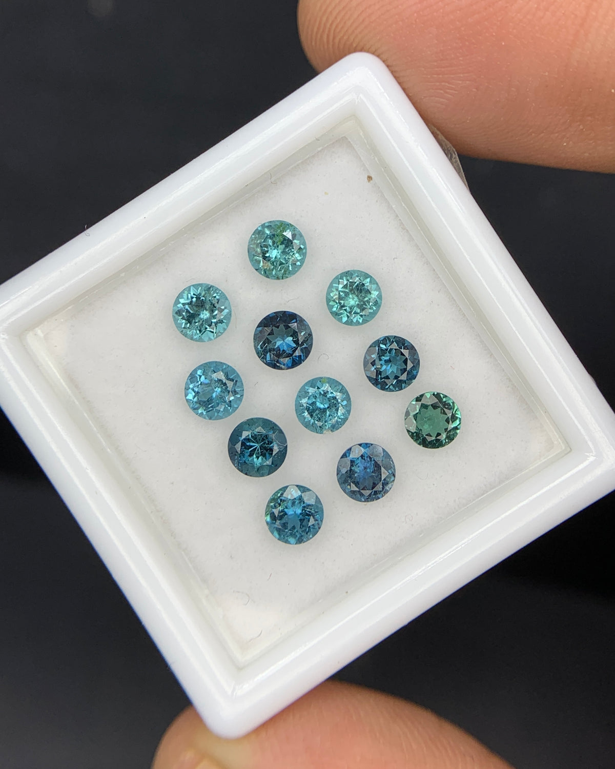 Natural Namibian Tourmaline 1.78 Carat 3.5x3.5 MM Round Shape Faceted Gemstone 11 Piece Lot