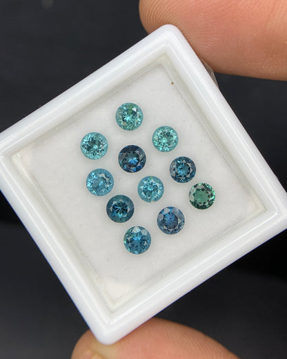 Natural Namibian Tourmaline 1.78 Carat 3.5x3.5 MM Round Shape Faceted Gemstone 11 Piece Lot