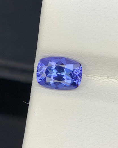 Natural AA Blue Tanzanite 1.08 Carat 7.4x5.3x3.8 MM Cushion Shape Faceted Gemstone