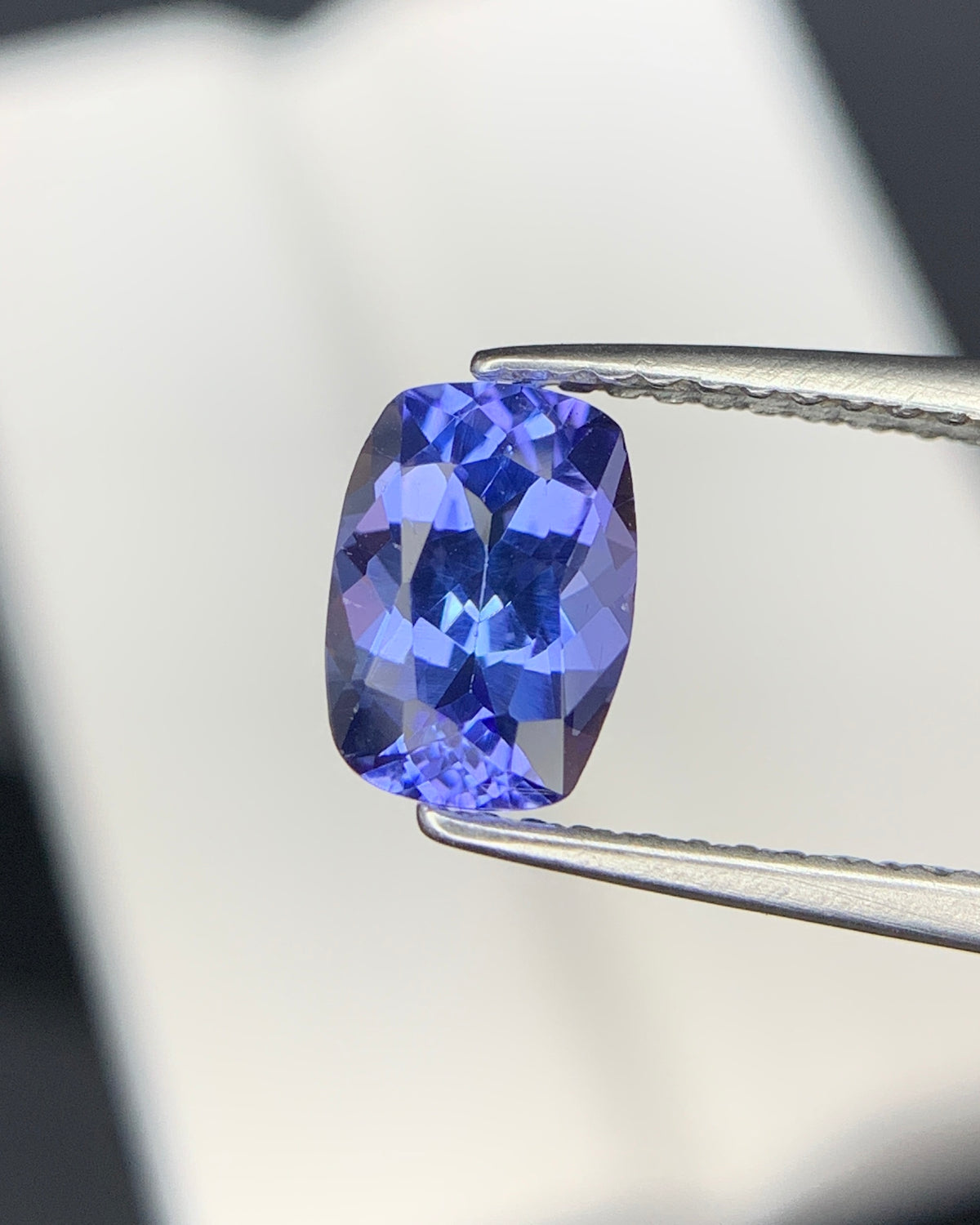 Natural AA Blue Tanzanite 1.08 Carat 7.4x5.3x3.8 MM Cushion Shape Faceted Gemstone