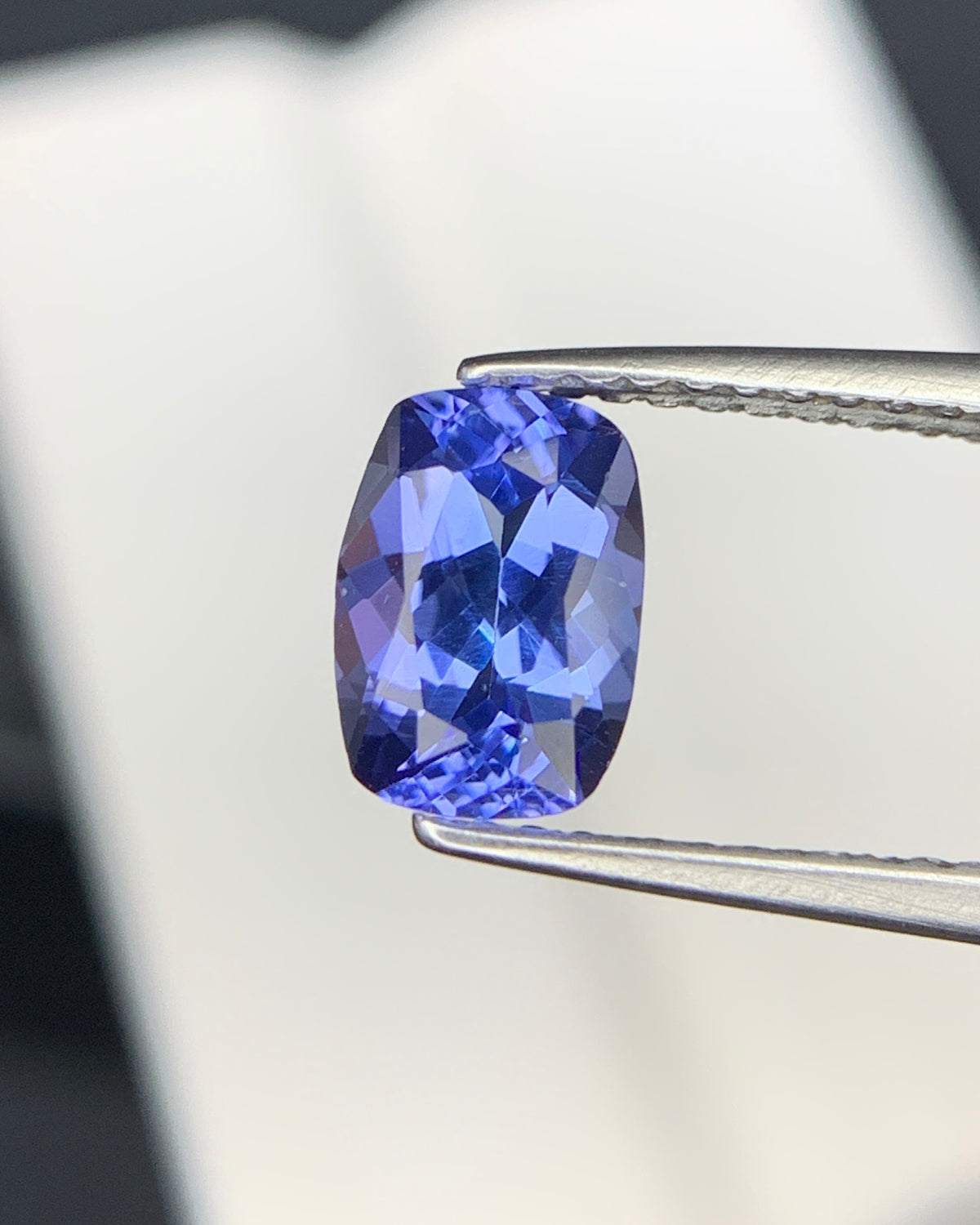 Natural AA Blue Tanzanite 1.08 Carat 7.4x5.3x3.8 MM Cushion Shape Faceted Gemstone