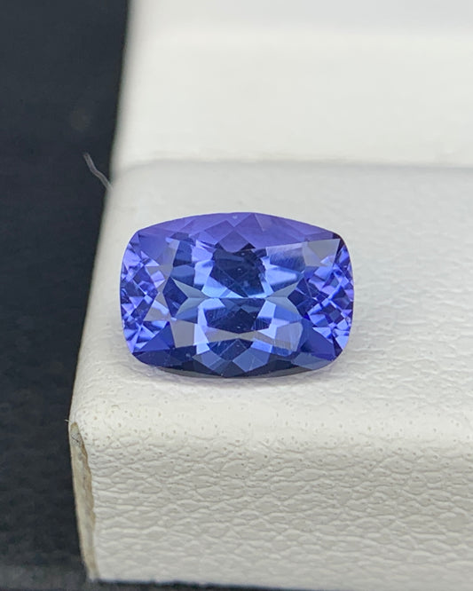Natural AA Blue Tanzanite 1.08 Carat 7.4x5.3x3.8 MM Cushion Shape Faceted Gemstone