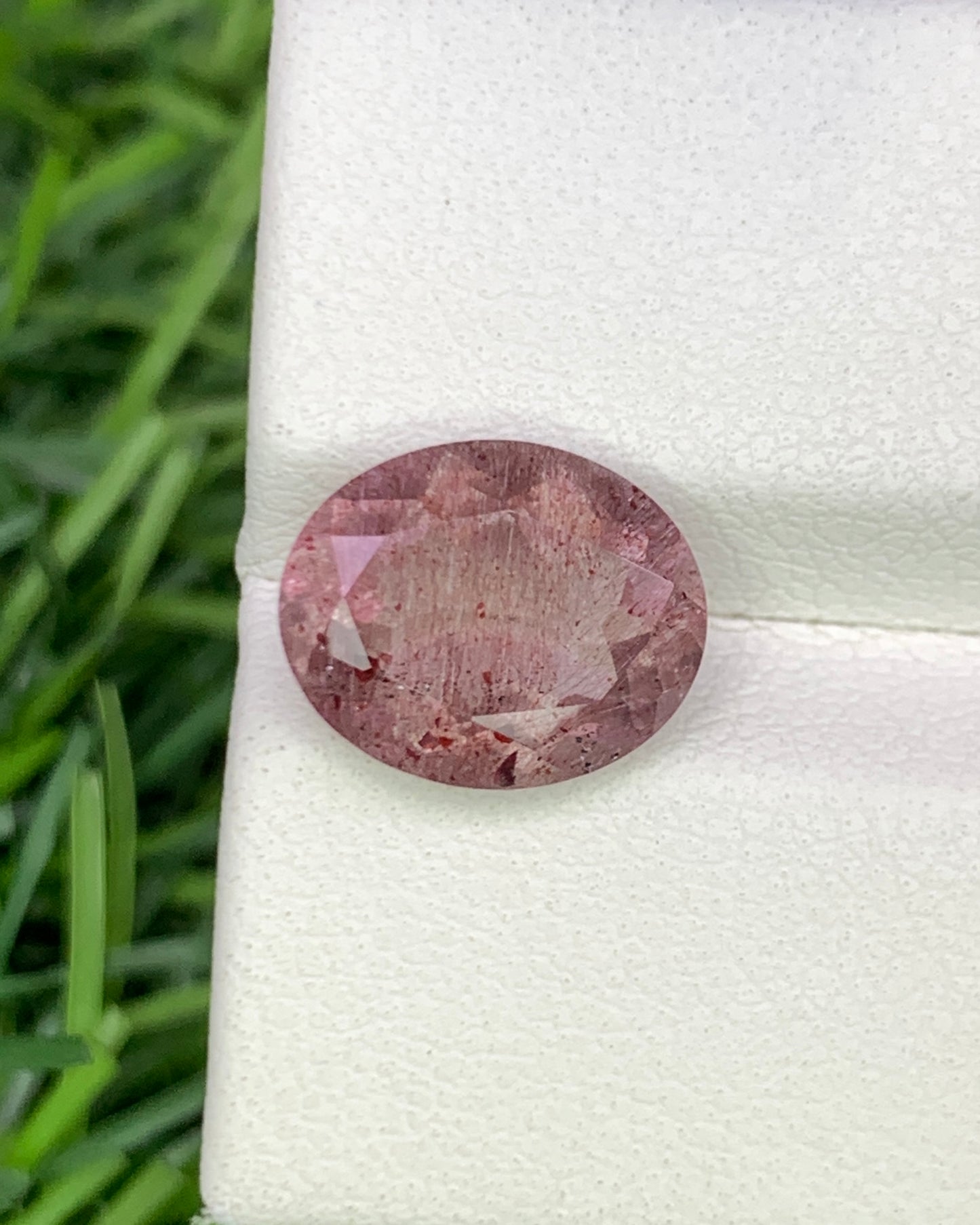 Natural Super Seven 3.16 Carat 11x9 MM Oval Shape Faceted Gemstone with 7 Crystals Healing Stone Seven Chakra Melody Stone