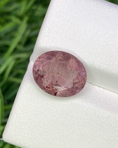 Natural Super Seven 3.16 Carat 11x9 MM Oval Shape Faceted Gemstone with 7 Crystals Healing Stone Seven Chakra Melody Stone