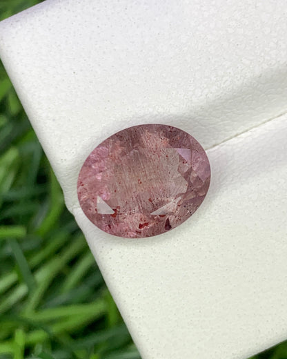 Natural Super Seven 3.16 Carat 11x9 MM Oval Shape Faceted Gemstone with 7 Crystals Healing Stone Seven Chakra Melody Stone