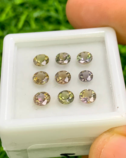 Natural Unheated Tanzanite Lot 2.12 Carat 4x4/3.5x3.5 MM Round Shape Faceted Gemstone 9 Piece Lot