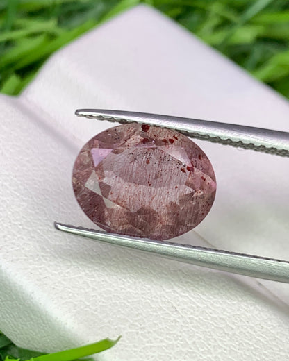 Natural Super Seven 3.16 Carat 11x9 MM Oval Shape Faceted Gemstone with 7 Crystals Healing Stone Seven Chakra Melody Stone