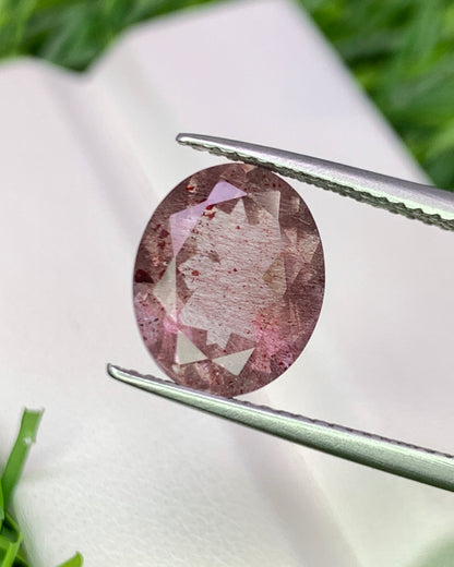 Natural Super Seven 3.16 Carat 11x9 MM Oval Shape Faceted Gemstone with 7 Crystals Healing Stone Seven Chakra Melody Stone