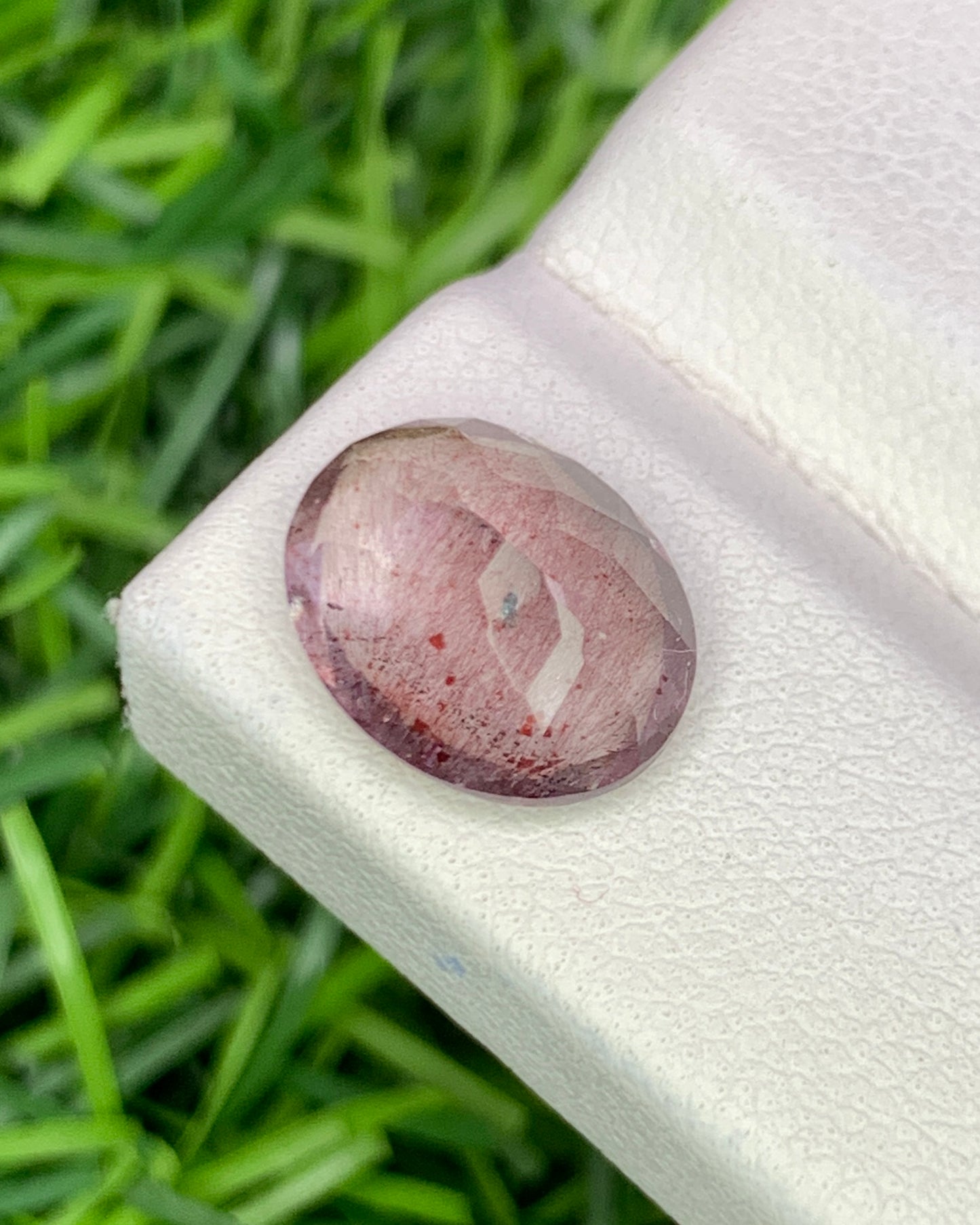 Natural Super Seven 3.16 Carat 11x9 MM Oval Shape Faceted Gemstone with 7 Crystals Healing Stone Seven Chakra Melody Stone