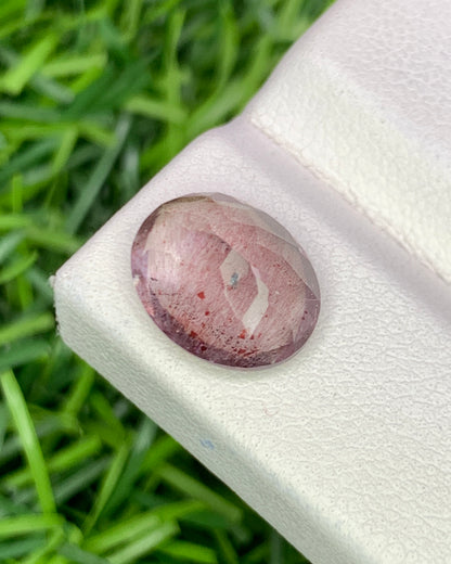 Natural Super Seven 3.16 Carat 11x9 MM Oval Shape Faceted Gemstone with 7 Crystals Healing Stone Seven Chakra Melody Stone