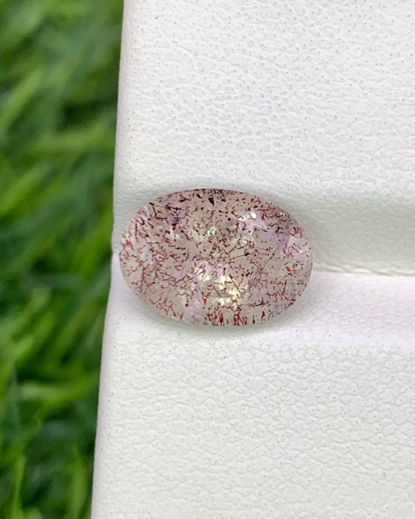 Natural Super Seven 2.36 Carat 10.6x7.5 MM Oval Shape Faceted Gemstone with 7 Crystals Healing Stone Seven Chakra Melody Stone