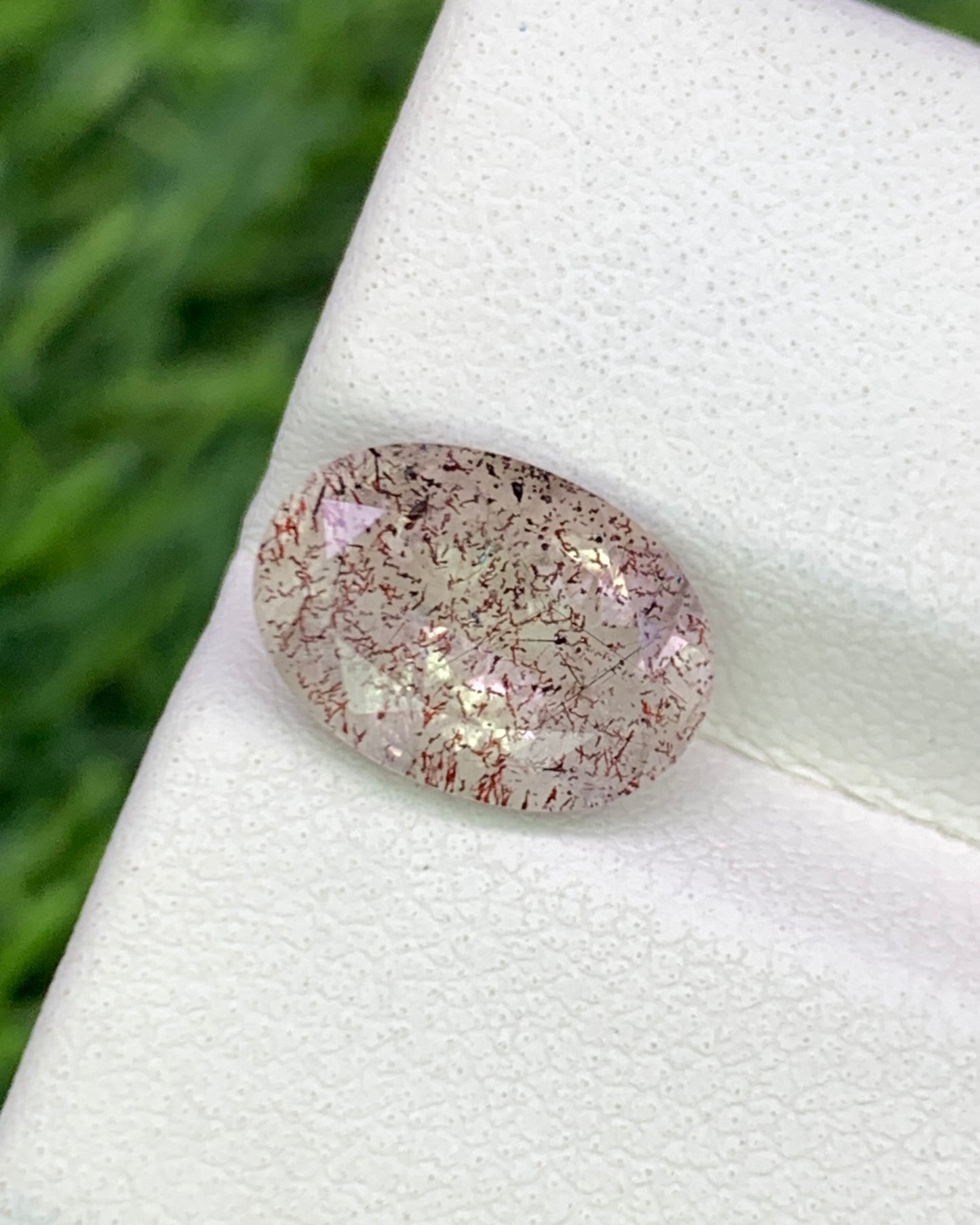 Natural Super Seven 2.36 Carat 10.6x7.5 MM Oval Shape Faceted Gemstone with 7 Crystals Healing Stone Seven Chakra Melody Stone