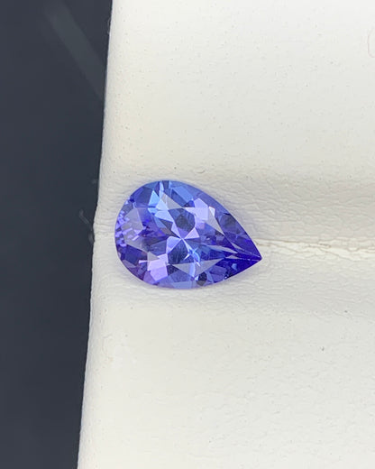 Natural AA Blue Tanzanite 0.98 Carat 8.1x5.7 MM Pear Shape Faceted Gemstone