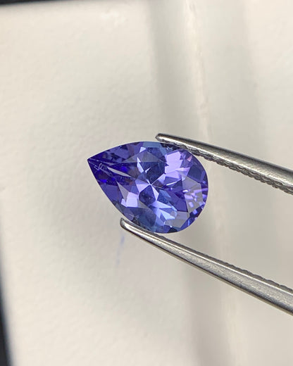 Natural AA Blue Tanzanite 0.98 Carat 8.1x5.7 MM Pear Shape Faceted Gemstone
