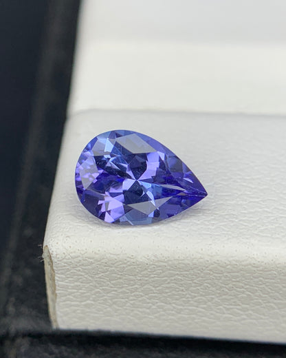 Natural AA Blue Tanzanite 0.98 Carat 8.1x5.7 MM Pear Shape Faceted Gemstone