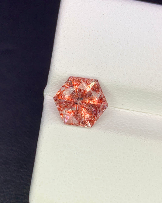 Natural Super Seven 1.22 Carat 7.3x7.3 MM Fancy Shape Faceted Gemstone with 7 Crystals Healing Stone Seven Chakra Melody Stone