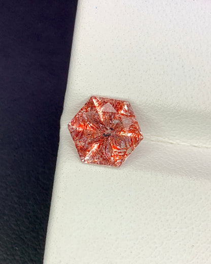 Natural Super Seven 1.22 Carat 7.3x7.3 MM Fancy Shape Faceted Gemstone with 7 Crystals Healing Stone Seven Chakra Melody Stone