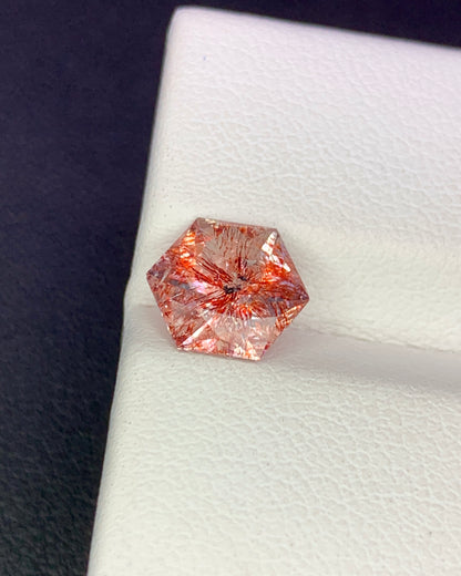 Natural Super Seven 1.22 Carat 7.3x7.3 MM Fancy Shape Faceted Gemstone with 7 Crystals Healing Stone Seven Chakra Melody Stone