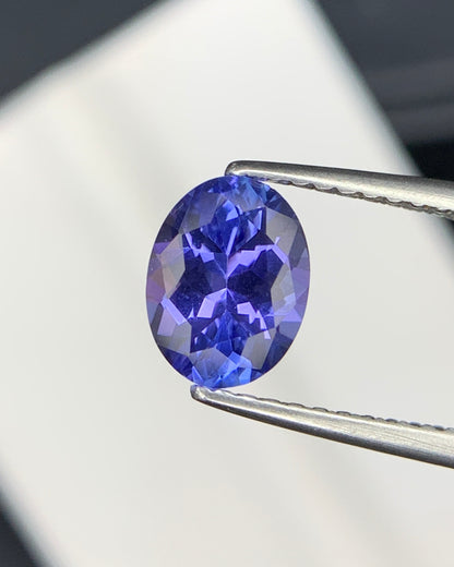 Natural AA Blue Tanzanite 1.05 Carat 7.5x5.7 MM Oval Shape Faceted Gemstone