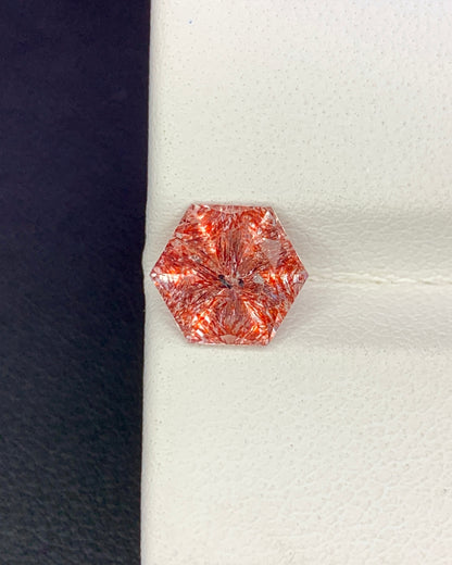 Natural Super Seven 1.22 Carat 7.3x7.3 MM Fancy Shape Faceted Gemstone with 7 Crystals Healing Stone Seven Chakra Melody Stone