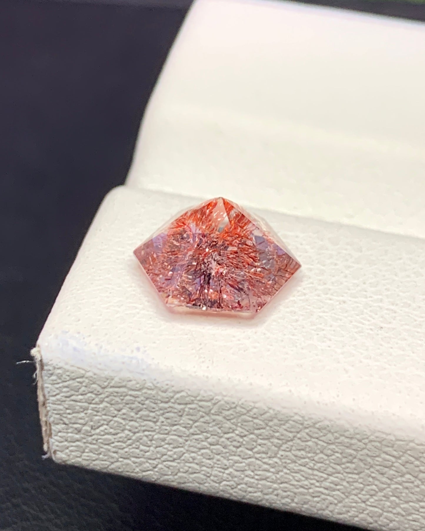 Natural Super Seven 1.22 Carat 7.3x7.3 MM Fancy Shape Faceted Gemstone with 7 Crystals Healing Stone Seven Chakra Melody Stone