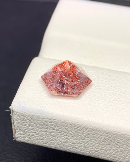 Natural Super Seven 1.22 Carat 7.3x7.3 MM Fancy Shape Faceted Gemstone with 7 Crystals Healing Stone Seven Chakra Melody Stone