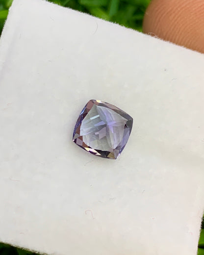 Natural Unheated Bi-Color Tanzanite 0.91 Carat 5.7x5.7 MM Cushion Shape Faceted Gemstone