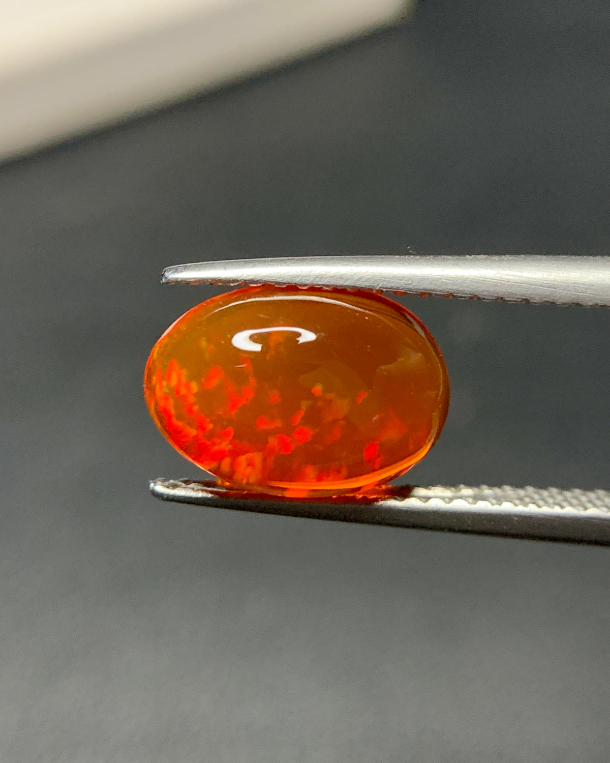 Natural Mexican Fire Opal 2.15 Carat 10.9x7.5 MM Oval Shape Cabochon Gemstone 
