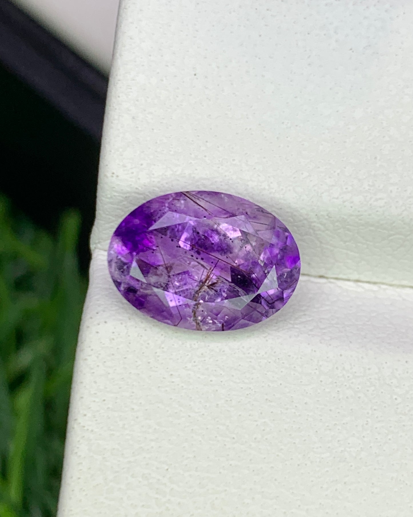 Natural Super Seven 2.45 Carat 10.7x7.7 MM Oval Shape Faceted Gemstone with 7 Crystals Healing Stone Seven Chakra Melody Stone