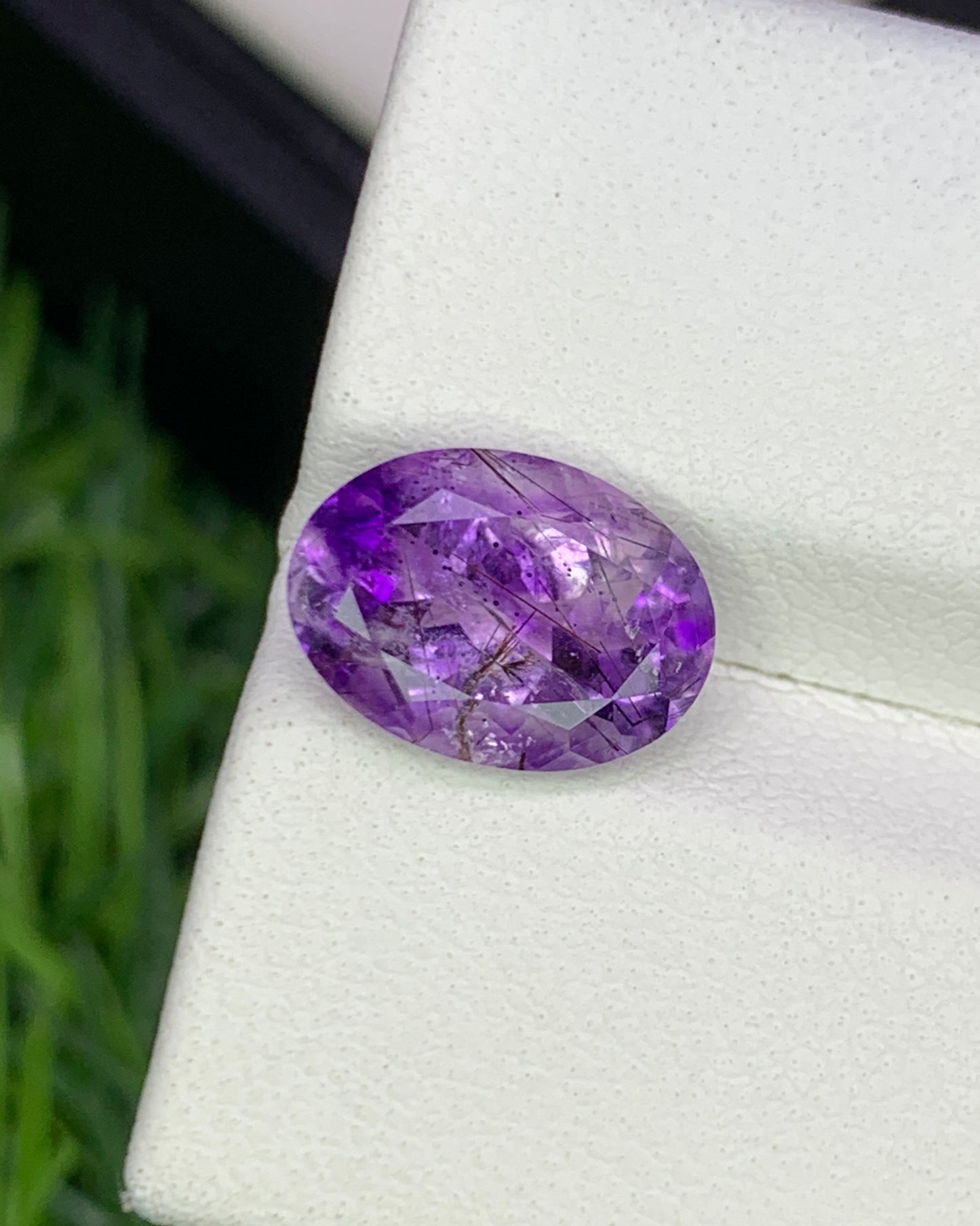 Natural Super Seven 2.45 Carat 10.7x7.7 MM Oval Shape Faceted Gemstone with 7 Crystals Healing Stone Seven Chakra Melody Stone