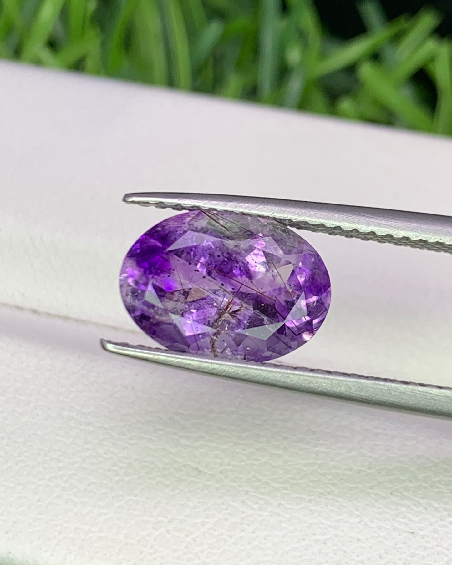 Natural Super Seven 2.45 Carat 10.7x7.7 MM Oval Shape Faceted Gemstone with 7 Crystals Healing Stone Seven Chakra Melody Stone