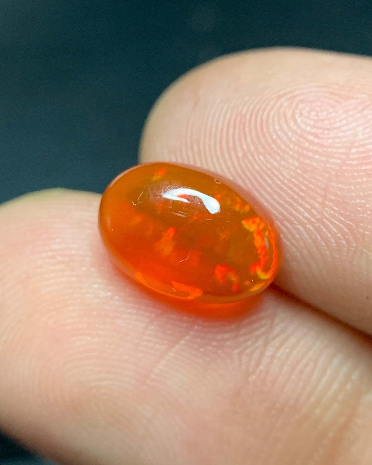 Natural Mexican Fire Opal 2.15 Carat 10.9x7.5 MM Oval Shape Cabochon Gemstone 