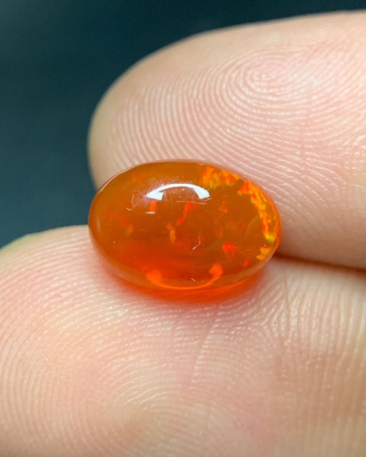 Natural Mexican Fire Opal 2.15 Carat 10.9x7.5 MM Oval Shape Cabochon Gemstone 