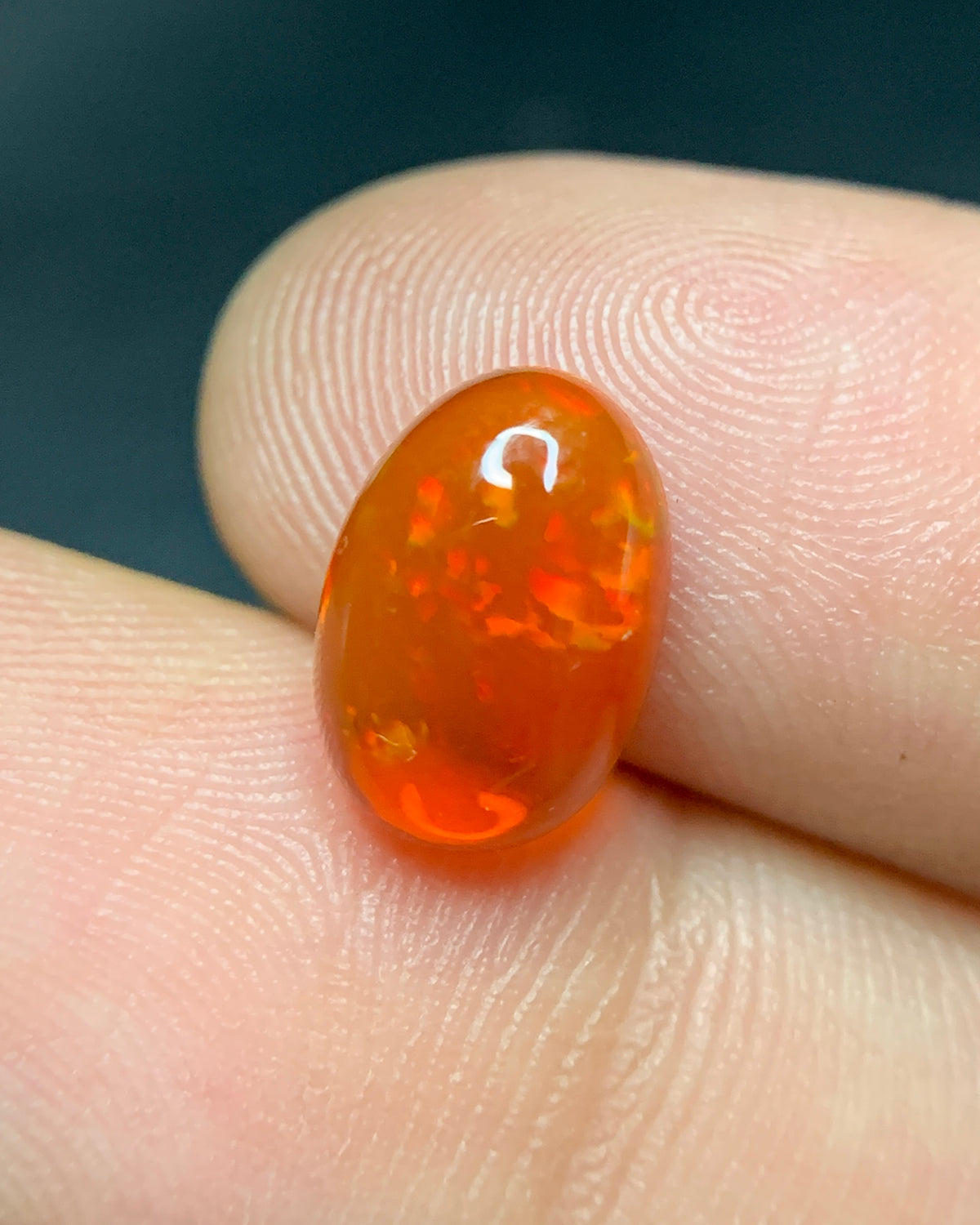 Natural Mexican Fire Opal 2.15 Carat 10.9x7.5 MM Oval Shape Cabochon Gemstone 