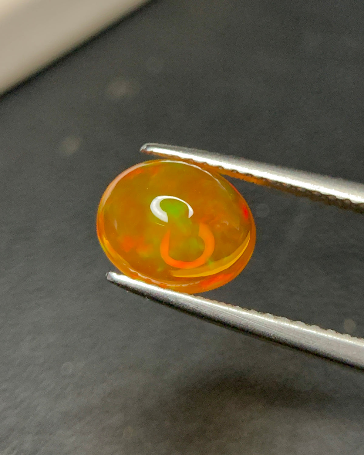 Natural Mexican Fire Opal 1.82 Carat 9x7.4 MM Oval Shape Cabochon Gemstone 