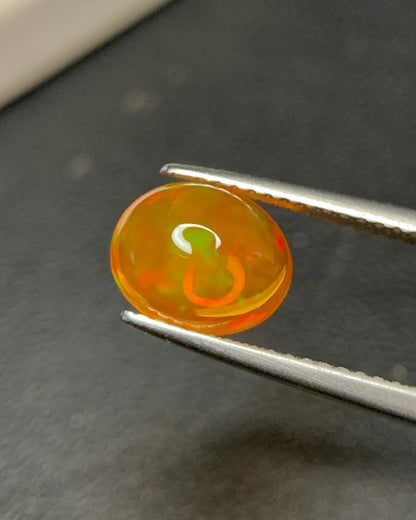 Natural Mexican Fire Opal 1.82 Carat 9x7.4 MM Oval Shape Cabochon Gemstone 