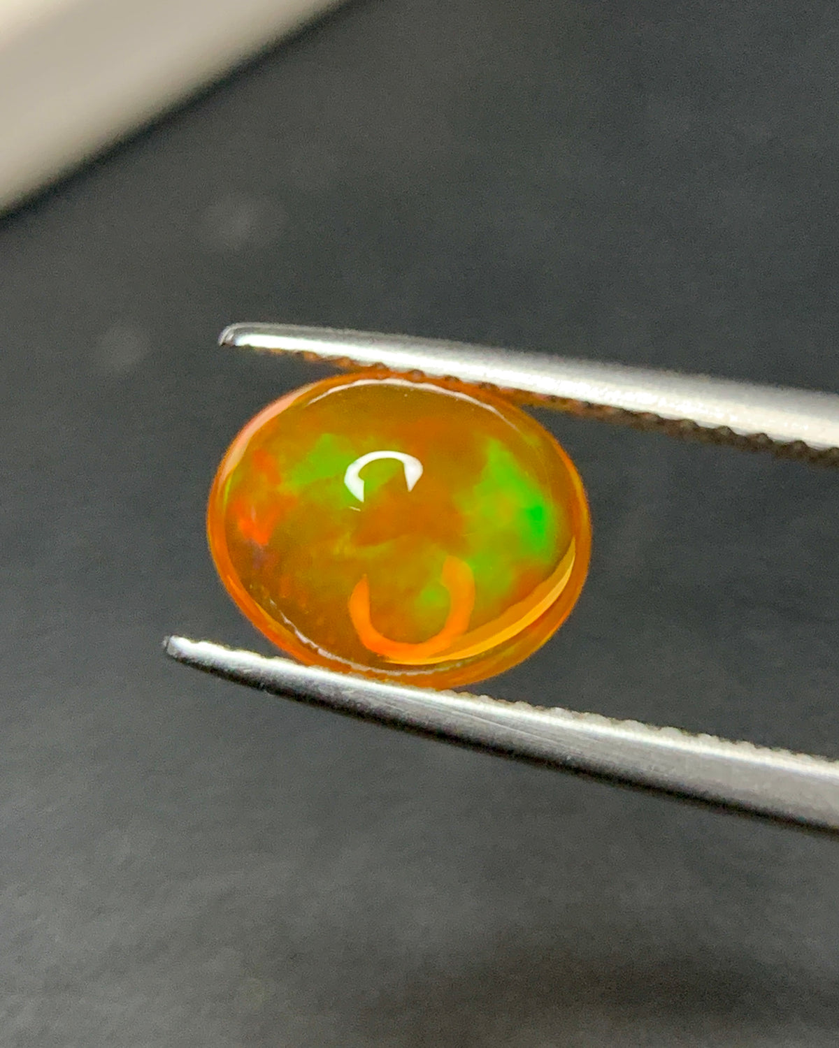 Natural Mexican Fire Opal 1.82 Carat 9x7.4 MM Oval Shape Cabochon Gemstone 