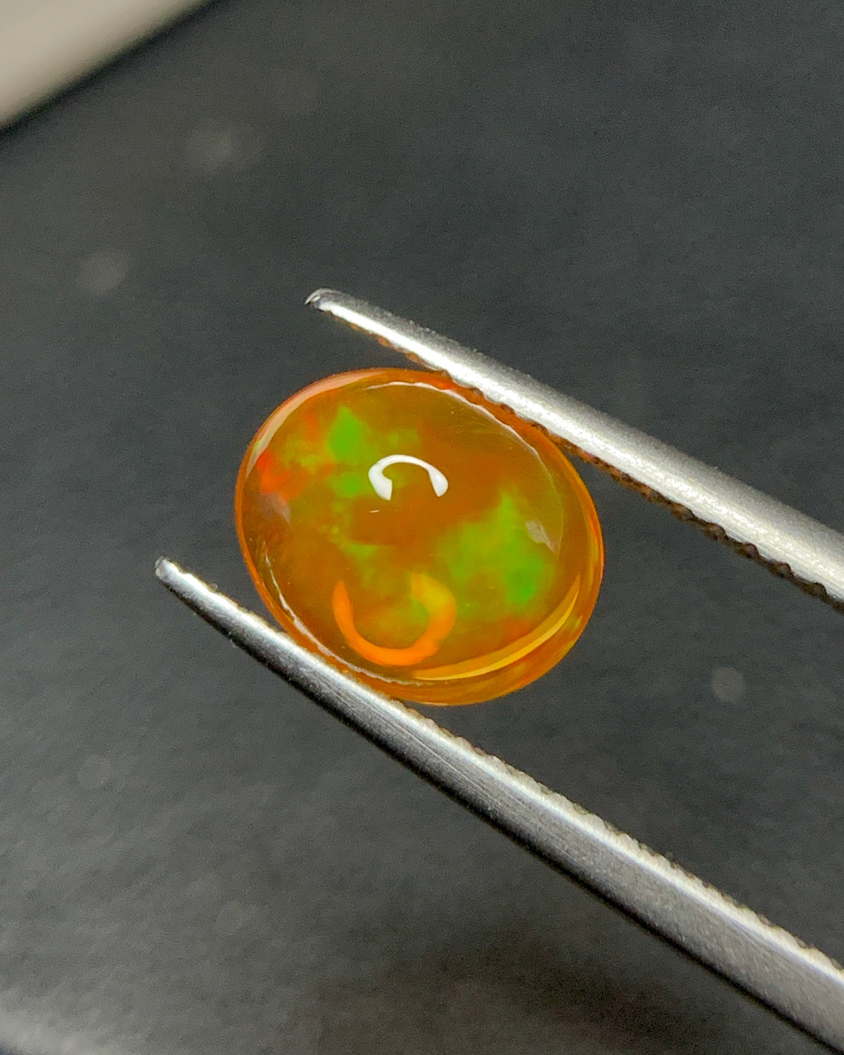Natural Mexican Fire Opal 1.82 Carat 9x7.4 MM Oval Shape Cabochon Gemstone 