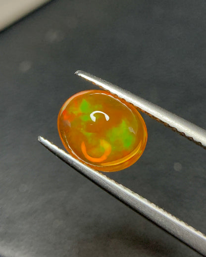 Natural Mexican Fire Opal 1.82 Carat 9x7.4 MM Oval Shape Cabochon Gemstone 