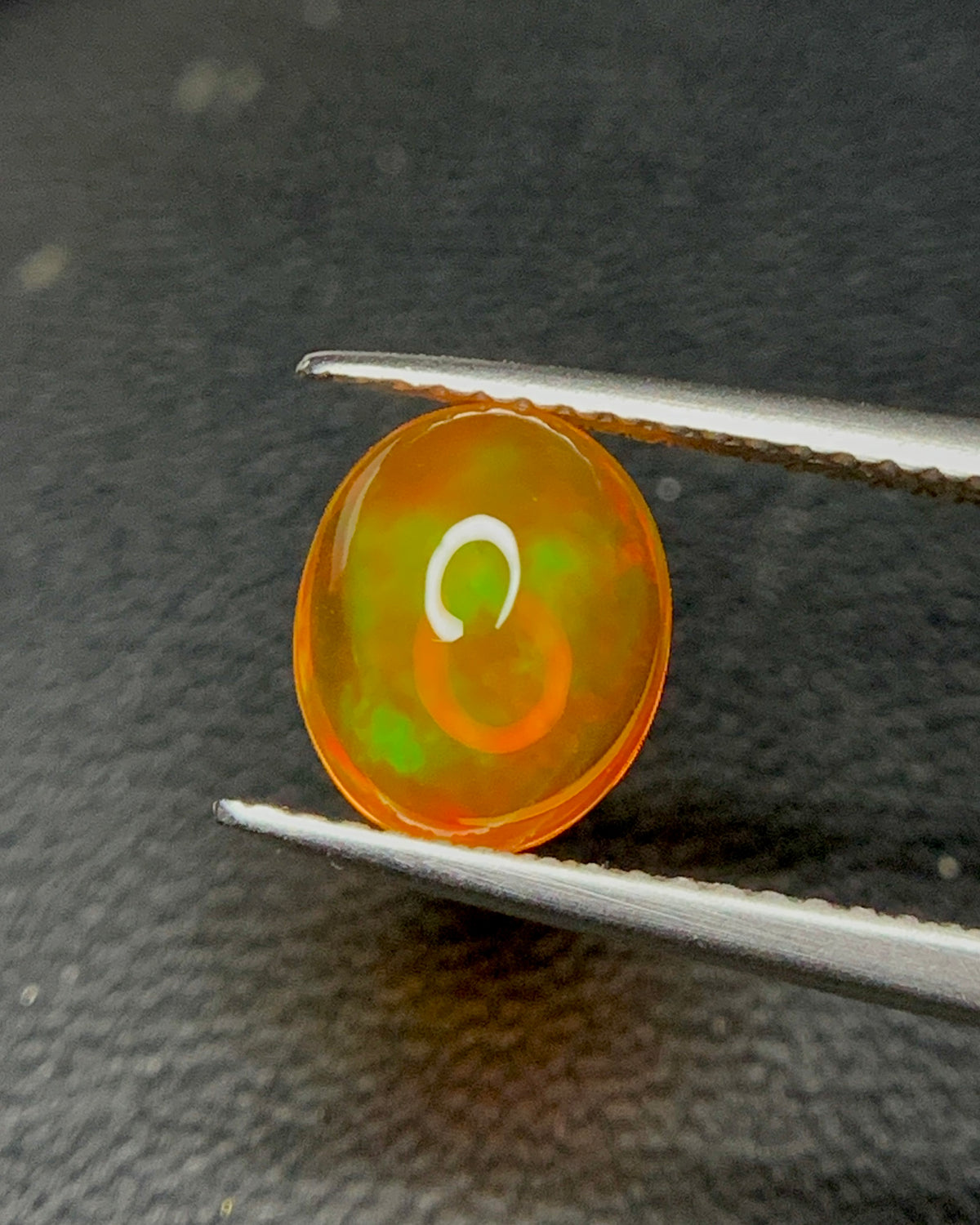 Natural Mexican Fire Opal 1.82 Carat 9x7.4 MM Oval Shape Cabochon Gemstone 