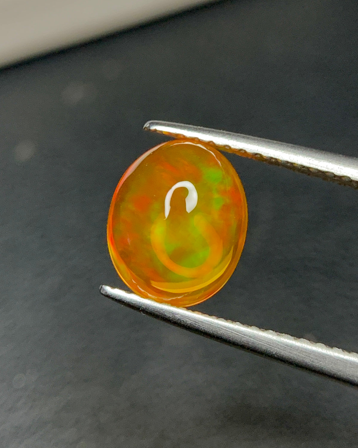 Natural Mexican Fire Opal 1.82 Carat 9x7.4 MM Oval Shape Cabochon Gemstone 