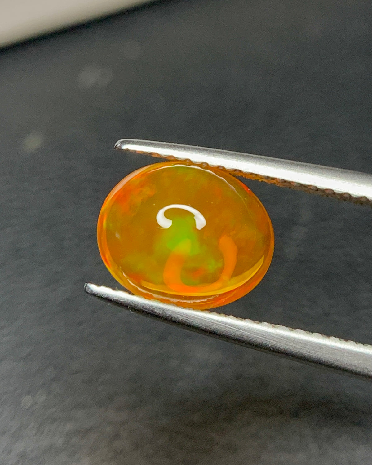 Natural Mexican Fire Opal 1.82 Carat 9x7.4 MM Oval Shape Cabochon Gemstone 