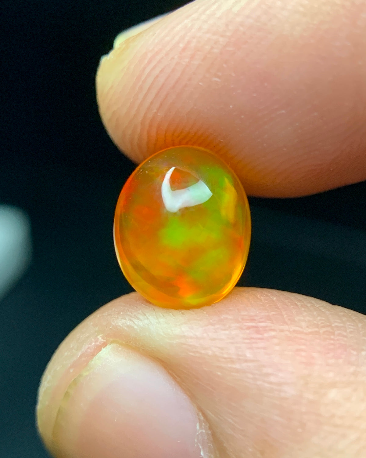 Natural Mexican Fire Opal 1.82 Carat 9x7.4 MM Oval Shape Cabochon Gemstone 