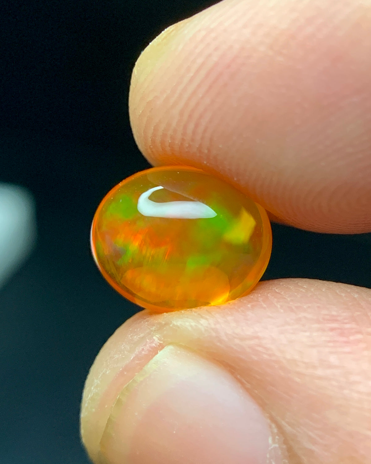 Natural Mexican Fire Opal 1.82 Carat 9x7.4 MM Oval Shape Cabochon Gemstone 