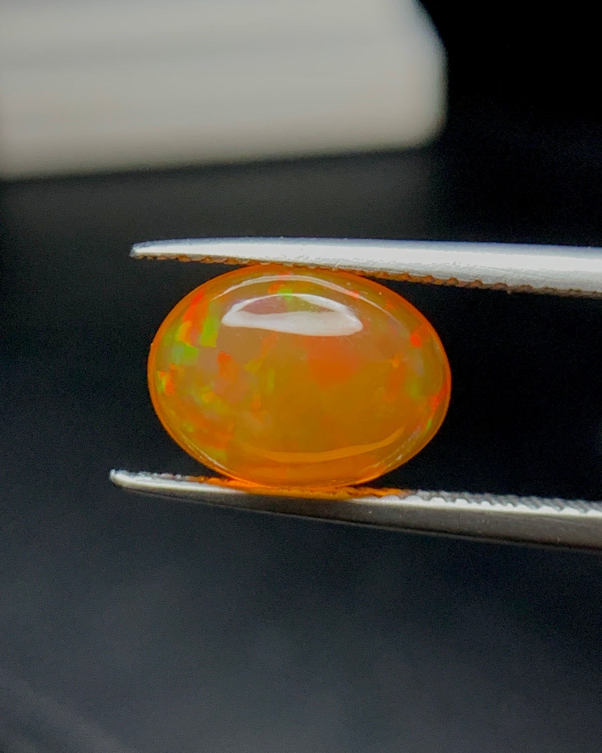 Natural Mexican Fire Opal 2.52 Carat 11.1x8.3 MM Oval Shape Cabochon Gemstone 