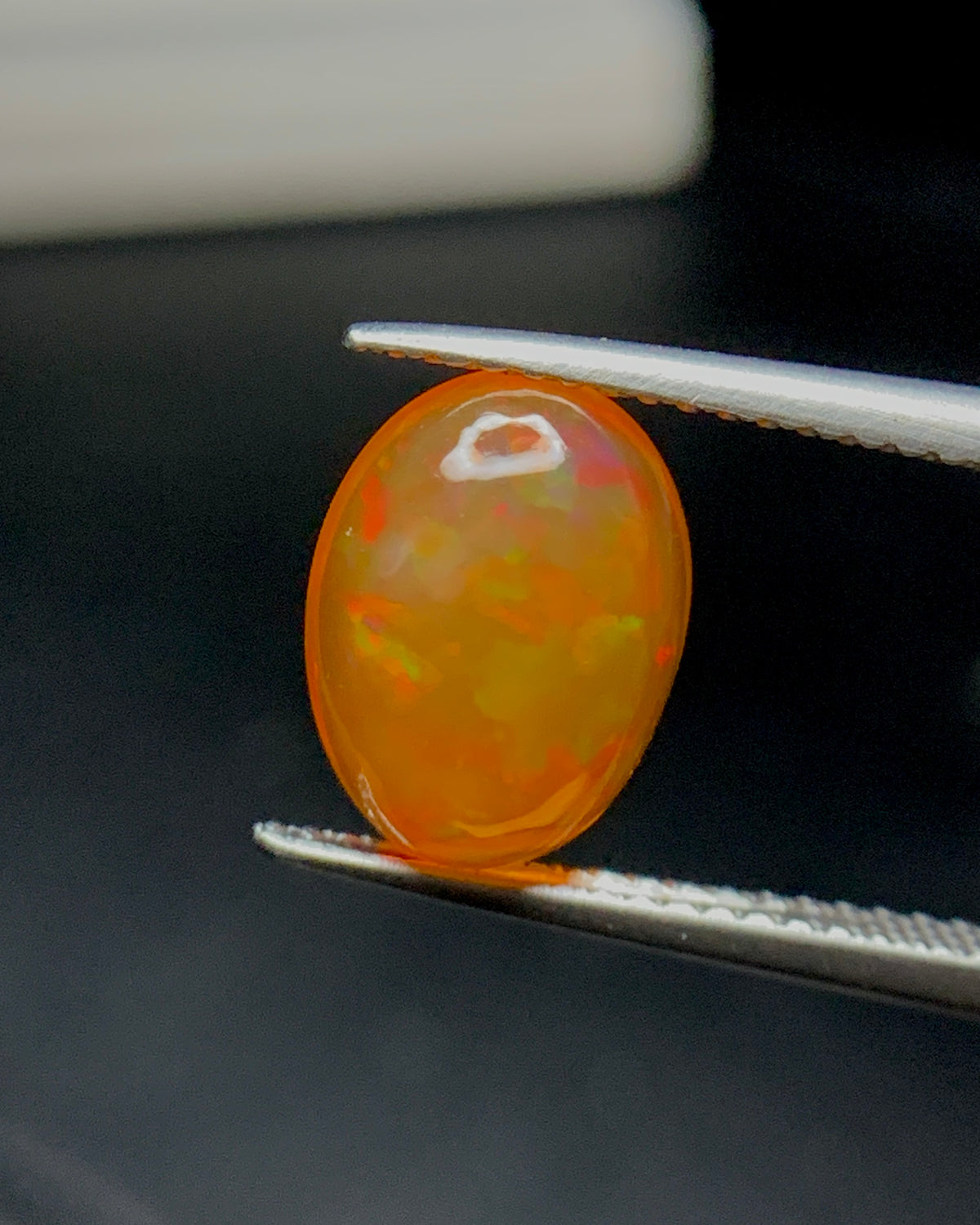 Natural Mexican Fire Opal 2.52 Carat 11.1x8.3 MM Oval Shape Cabochon Gemstone 