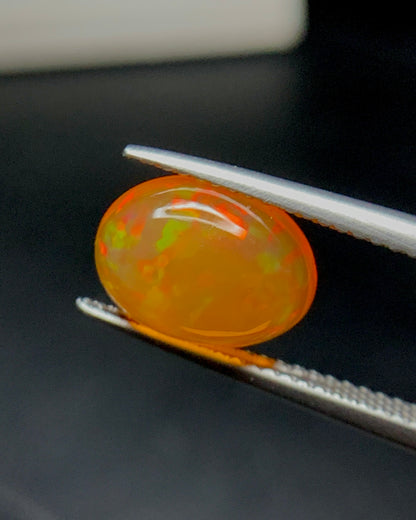 Natural Mexican Fire Opal 2.52 Carat 11.1x8.3 MM Oval Shape Cabochon Gemstone 