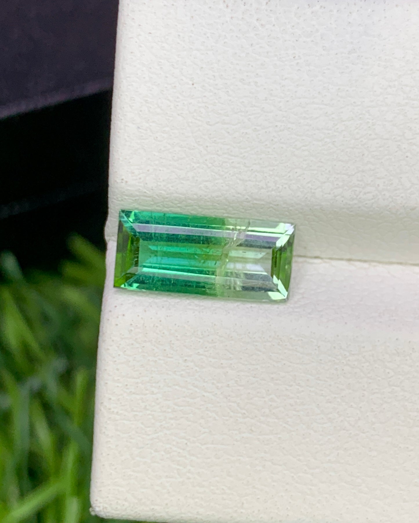 Natural Bi Color Tourmaline 1.58 Carat 11x5 MM Baguette Shape Faceted Gemstone 