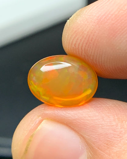 Natural Mexican Fire Opal 2.52 Carat 11.1x8.3 MM Oval Shape Cabochon Gemstone 